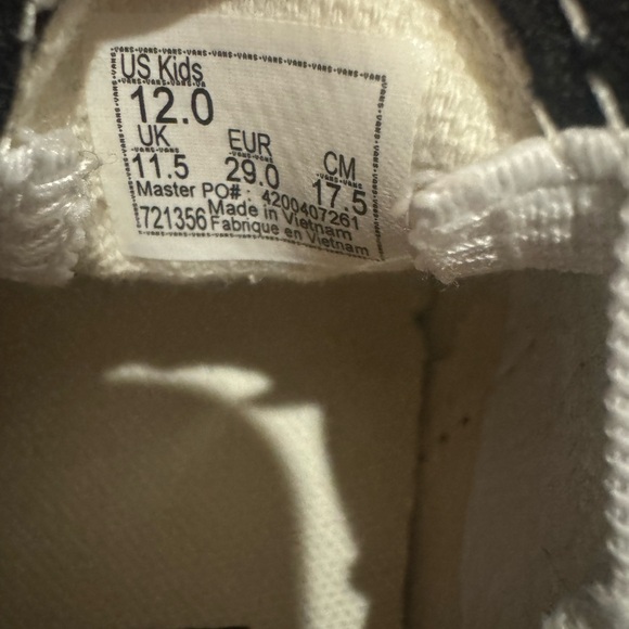 Vans Classic Checkerboard Slip-On Sneakers – Kids Size 12 🖤🤍 - Picture 5 of 5